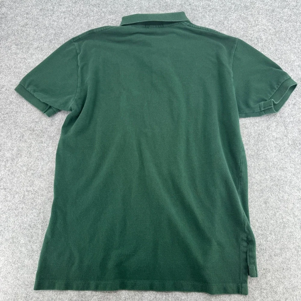 Polo Ralph Lauren Mens Green Short Sleeve Pique Polo Shirt Orange Pony Large